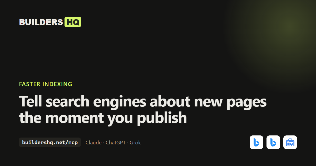 Faster indexing: We just published three pages on example.com. Tell the search engines.